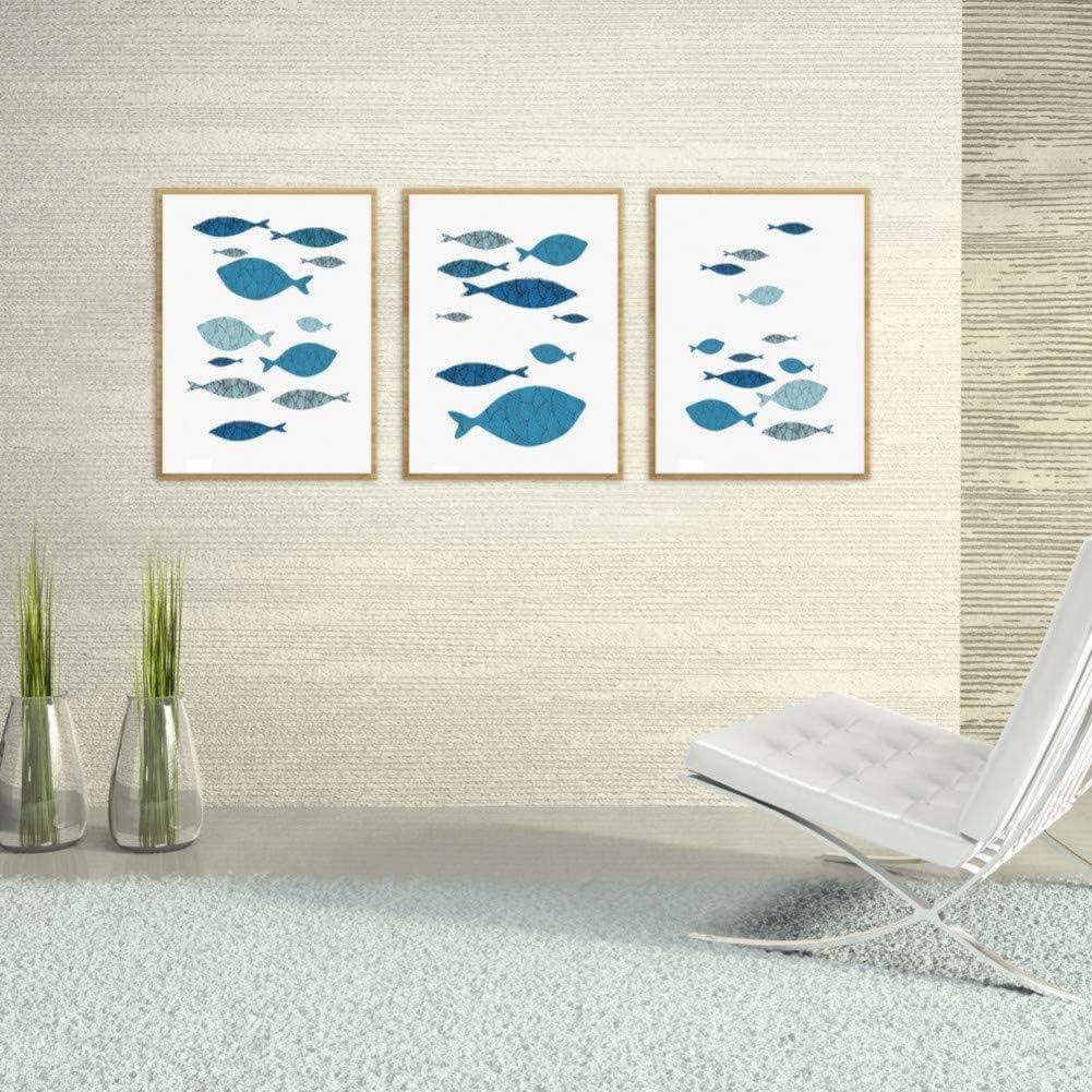 3er-Pack Leinwandbilder Mit Cartoon-fischen, Niedliche Meerestiere Auf Leinwand, Ungerahmte Wandbilder Für Wohnzimmer Und Zuhause