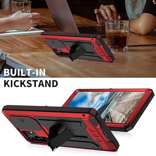 Miniatura 6 de Funda compatible con Samsung S22 Ultra con protector de cámara de pantalla, S22 ultra resistente, de metal militar, resistente, impermeable, con