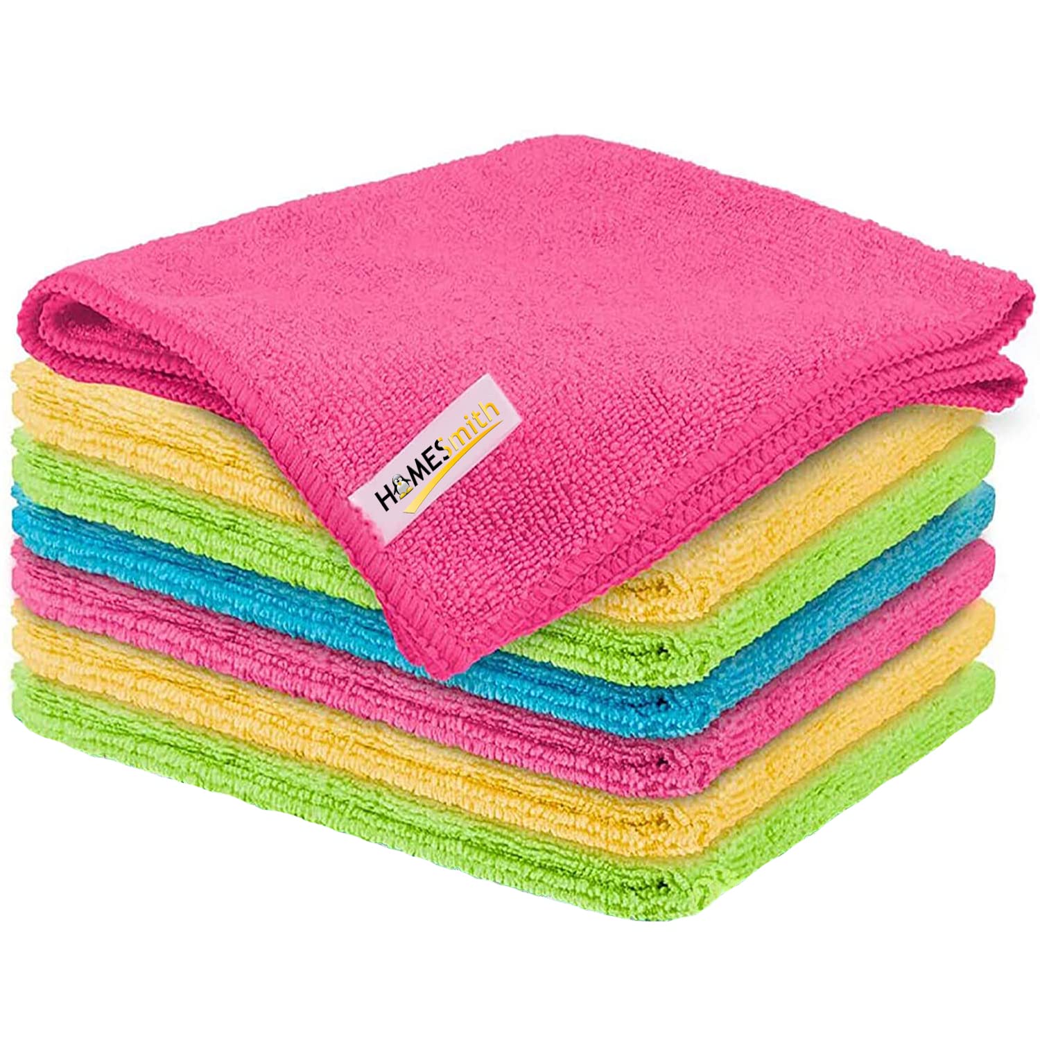 HomeSmithMicrofibre Cleaning Cloths (HS-146), 4 Colours, XL (Pack of 8)