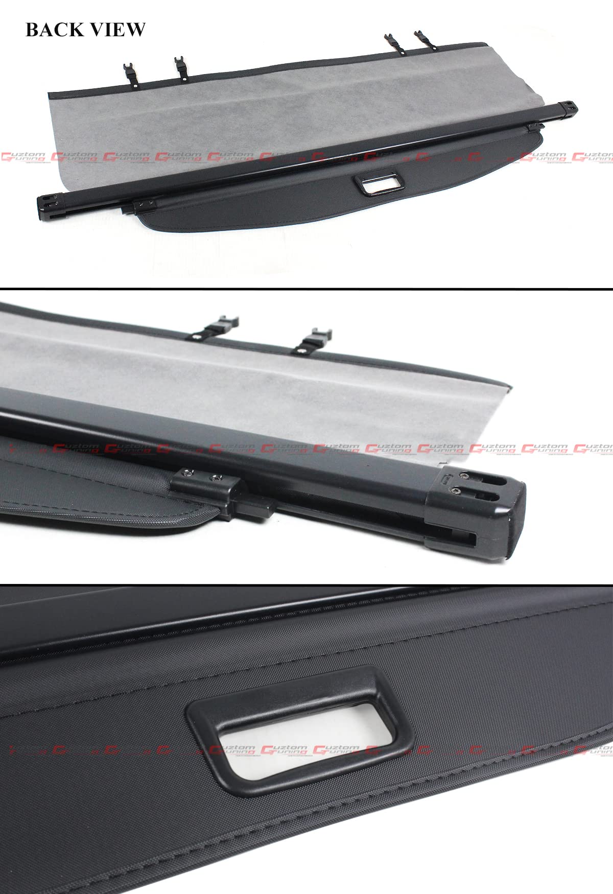 Black Retractable Trunk Tailgate Cargo Cover Luggage Security Shade Shield Compatible for 2020-2024 Toyota Highlander