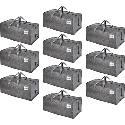 VENO 10 Pack Heavy Duty Moving Bags with Backpack Straps, Zippers & Handles, Extra Large Packing Bags for College Dorm Essentials, Moving Supplies Alternative to Cardboard Moving Boxes