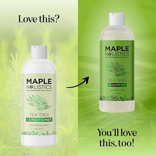 Miniatura 5 de Acondicionador de árbol de té para cabello seco  Acondicionador de aceite de árbol de té para cabello graso y acondicionador sin sulfatos para