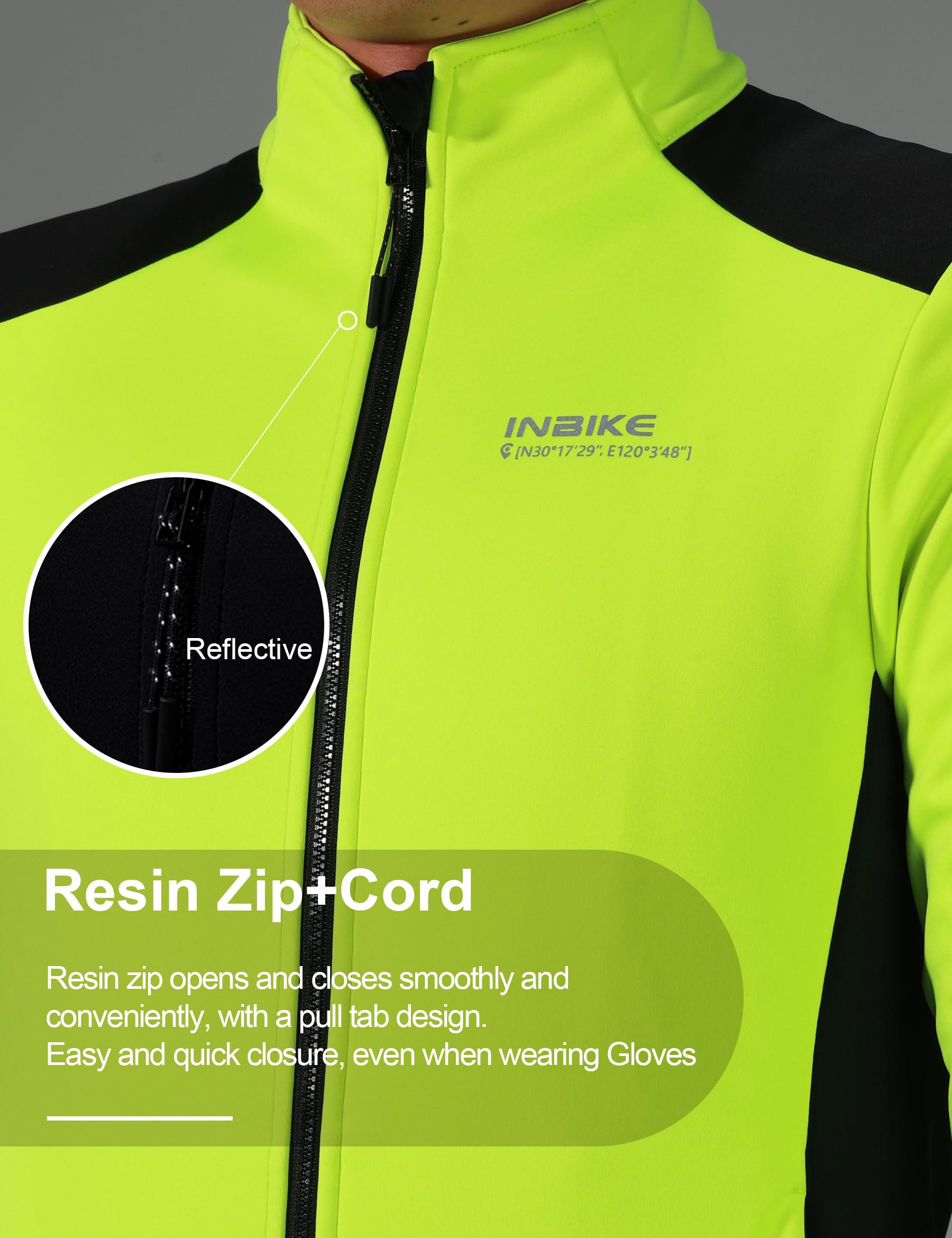 INBIKE Fahrradjacke Herren Winter Thermo Softshelljacke Winddicht Atmungsaktiv Radjacke für Radfahren Laufen Wandern Outdoor Schwarz