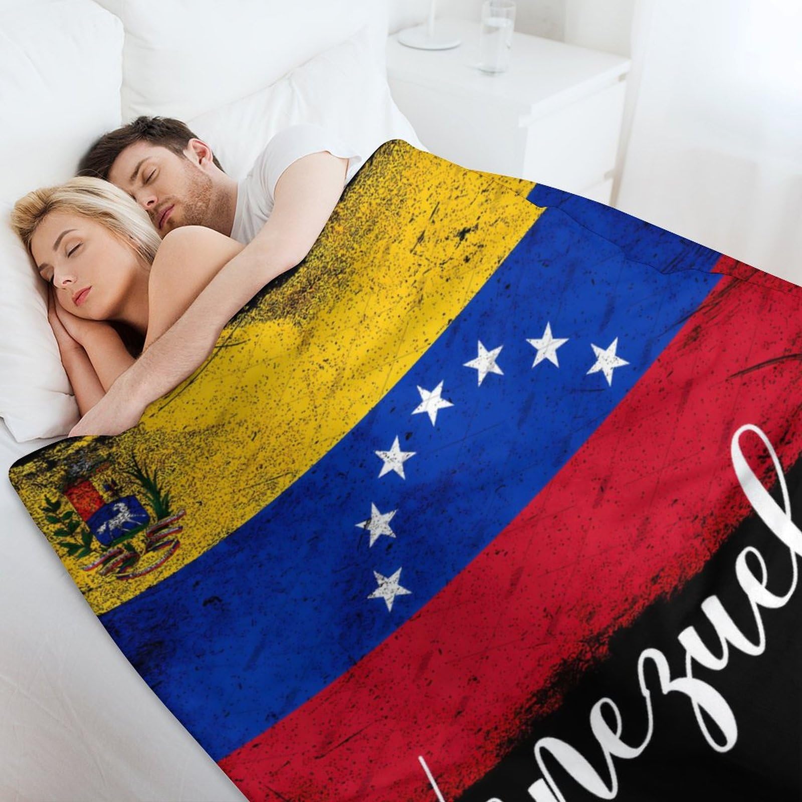 Venezuelan Flag Fleece Blanket - Super Soft 5ft X 4.2ft Throw, Machine Washable