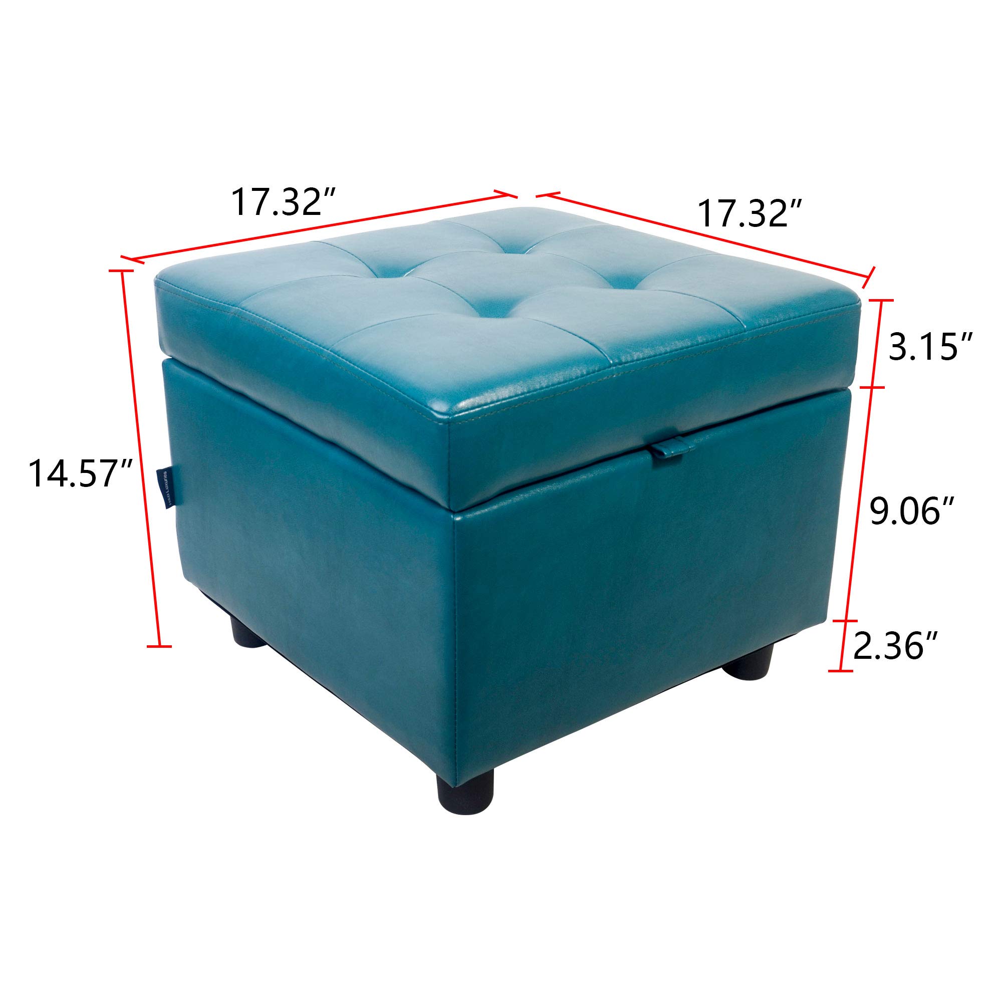 Amazon.com: H&B Luxuries Tufted Leather Square Flip Top Storage