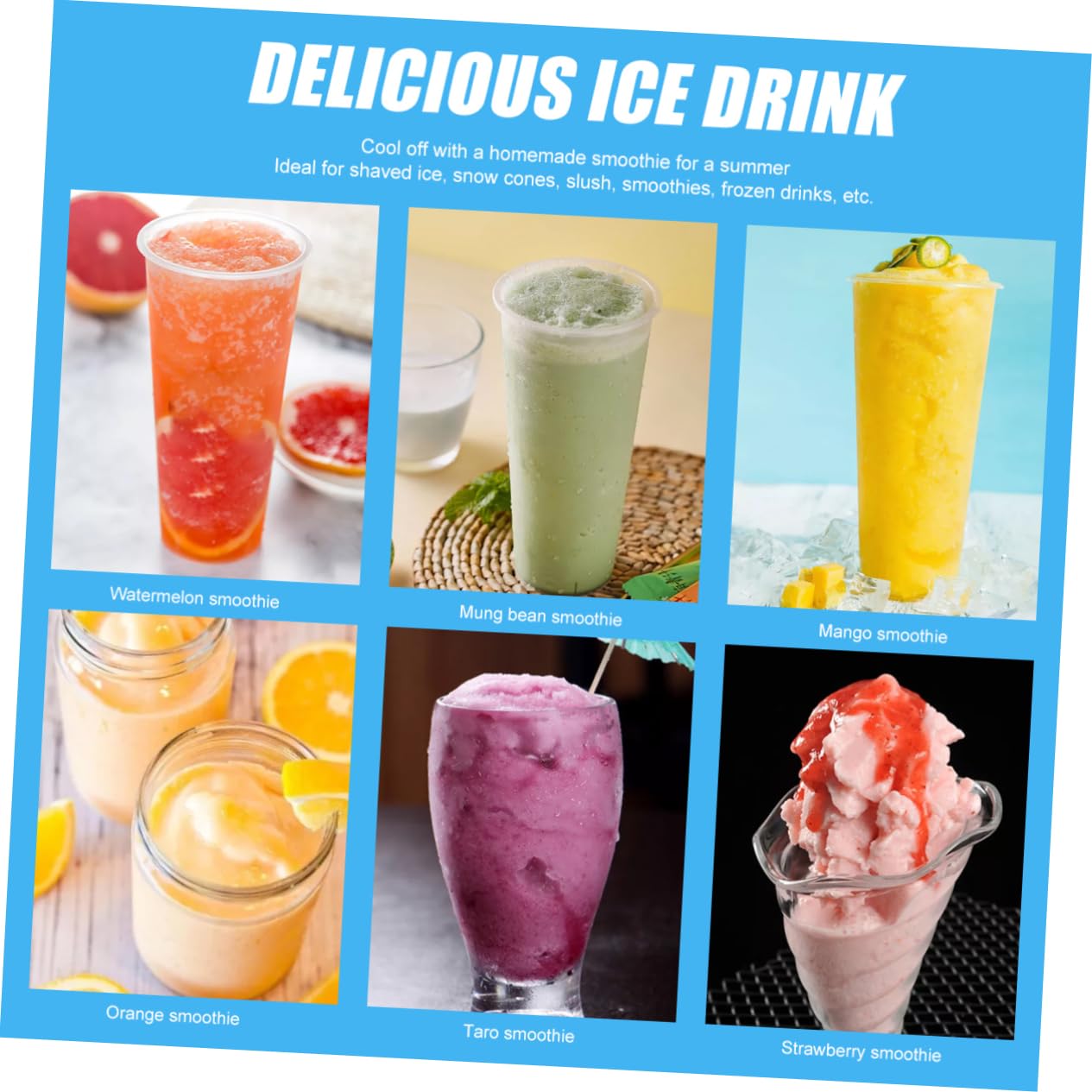 POPETPOP Trituradora De Hielo Manual Máquina Portátil para Hacer Hielo Raspado para Conos De Nieve y Granizados Diseño Desmontable Azul