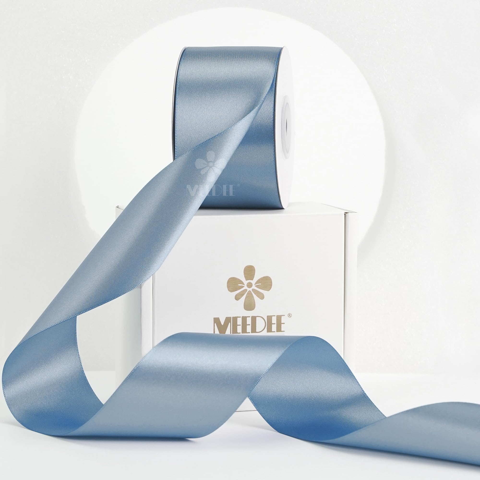 手品 Blue ribbon 2個 Amazon.com: MEEDEE Slate Blue Satin Ribbon 2 inch Slate Blue