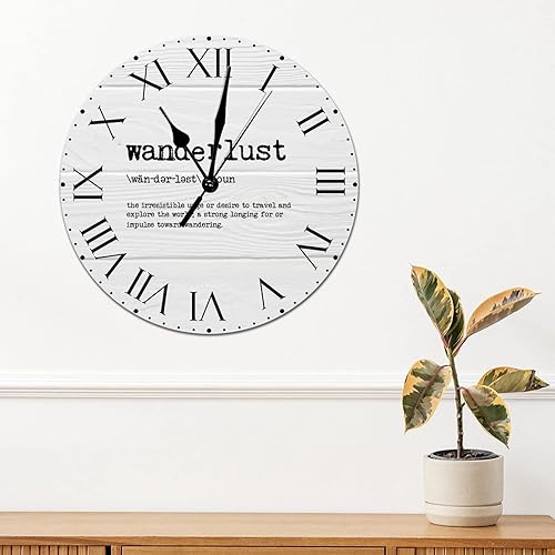 Miniatura 132 de Reloj de PVC con definición psicológica, reloj de pared grande con números romanos inspiración, refranes de inspiración de 12 pulgadas, significado