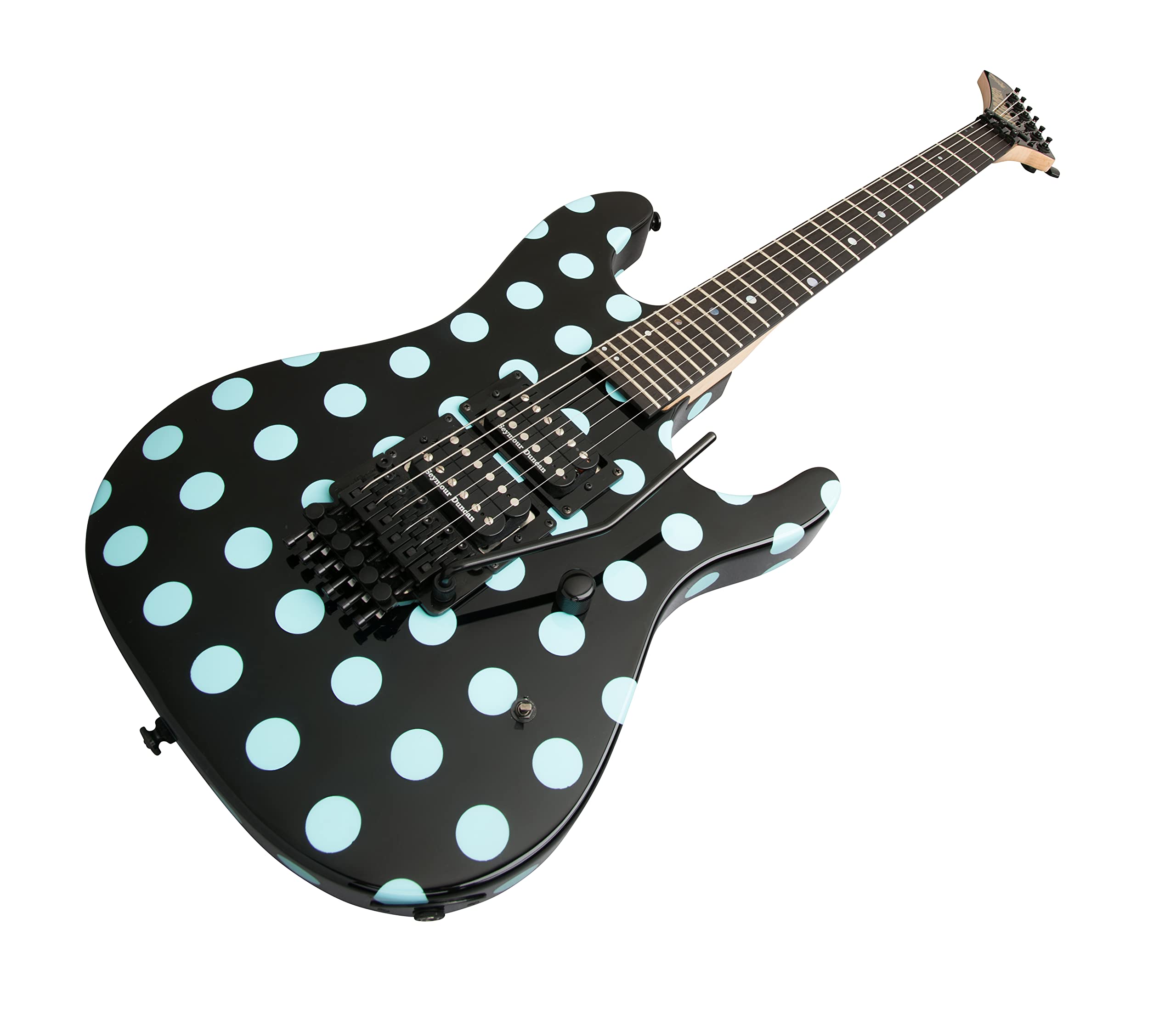 ギター KRAMER Nightswan Black/Blue Polka Dot Kramer NightSwan, Black with Blue Polka Dots – Gibson