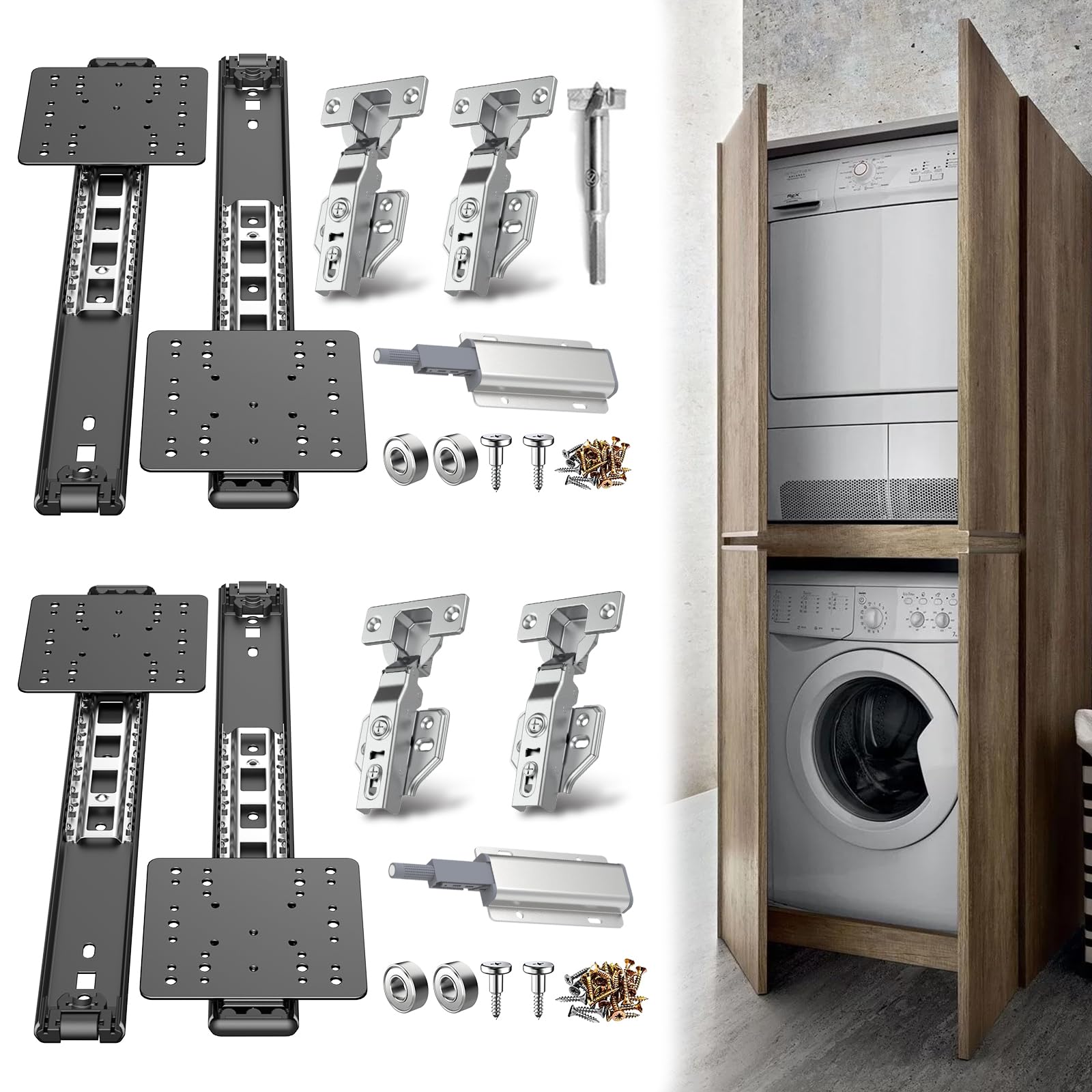 Pocket Door Slide Kit – Soft Close, Hidden Sliding（12in,Set 2 ）
