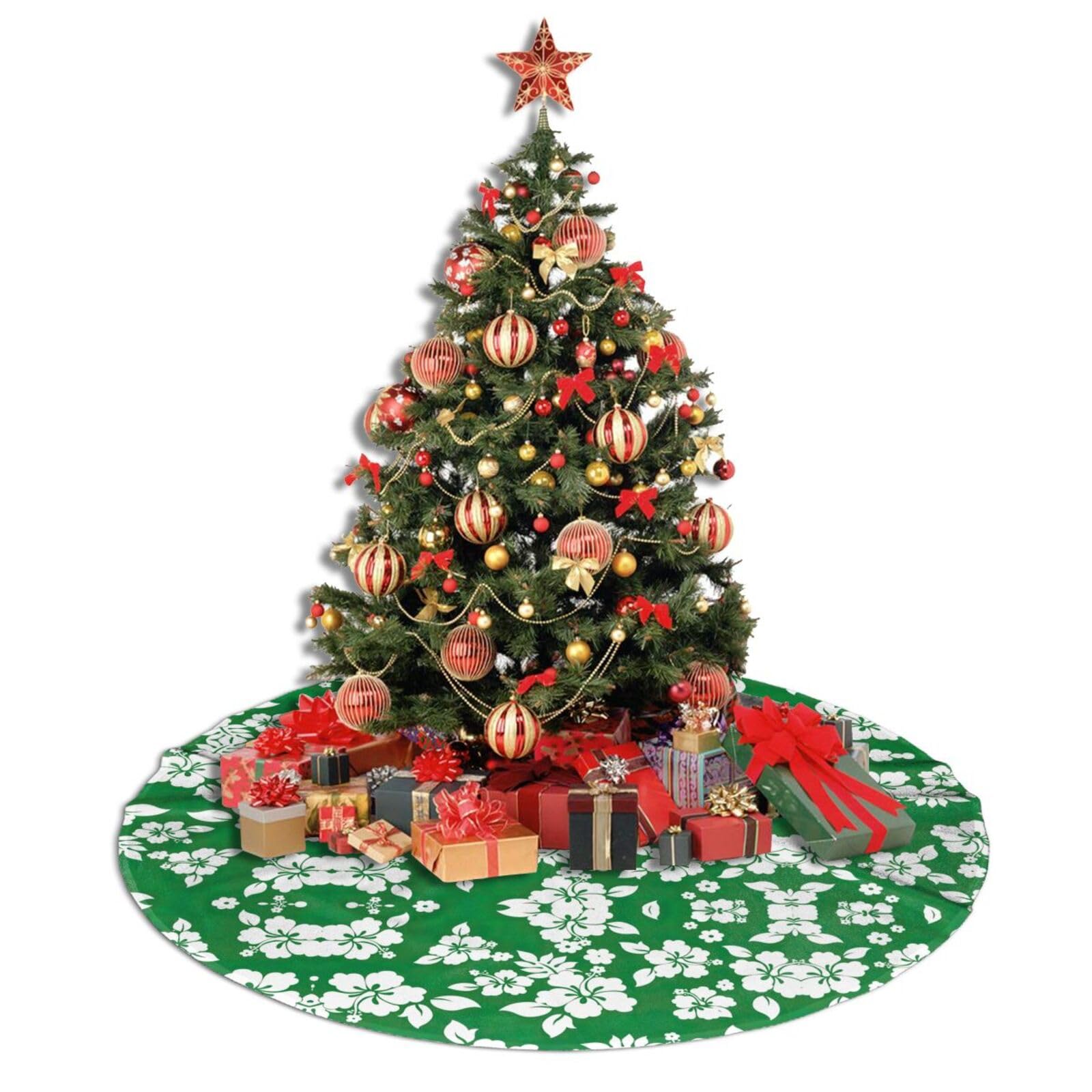 Lanpn Tappeto sotto Albero di Natale Copribase 60cm, Lusso Albero di Natale Copertura Base Piede Gonna per la Decorazioni per Interni per Feste Invernali in casa (Verde