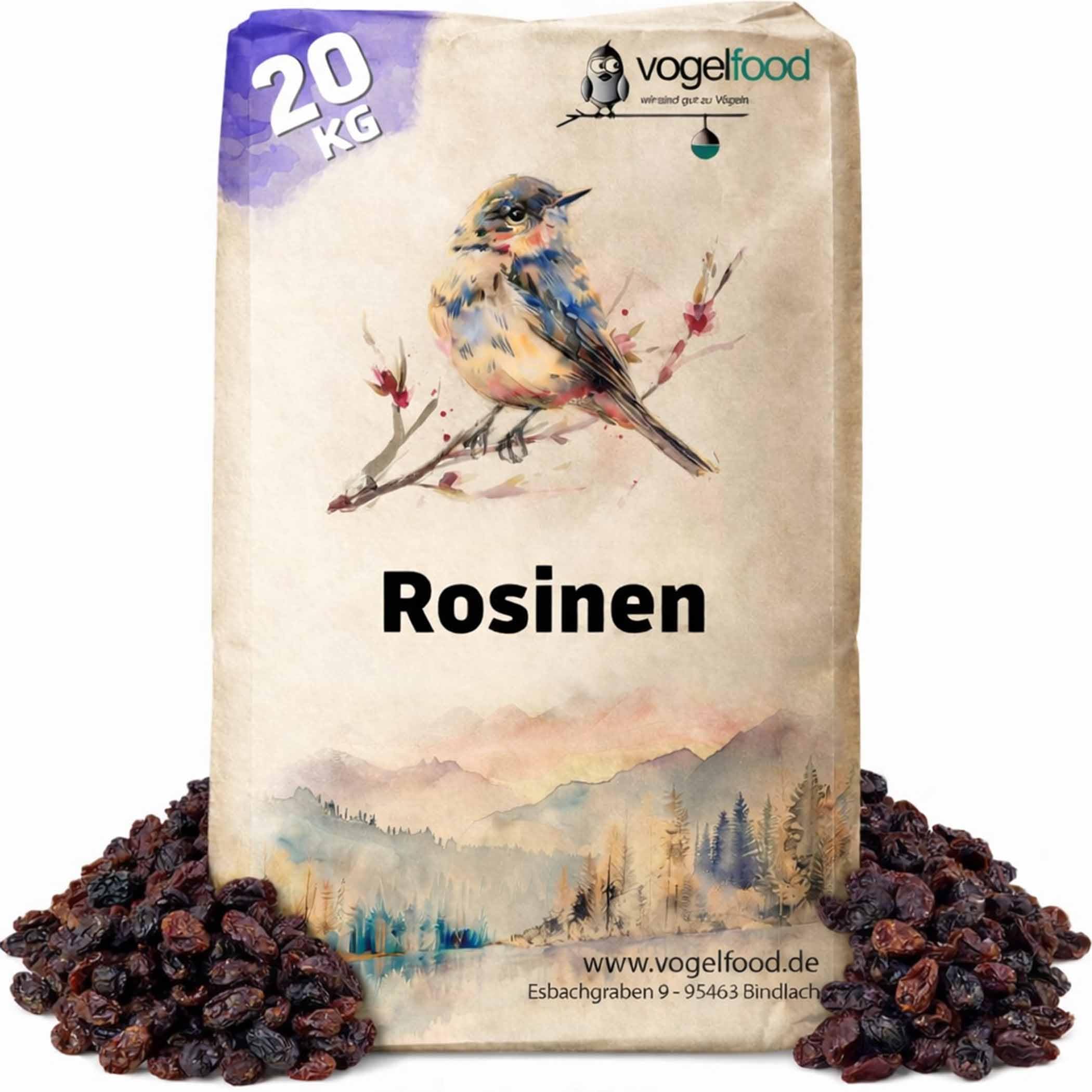Vogelfood 20 kg Rosinen Futterrosinen Marke Vogelfood Futter Vögel Meisen Wildvögel Top Qualität