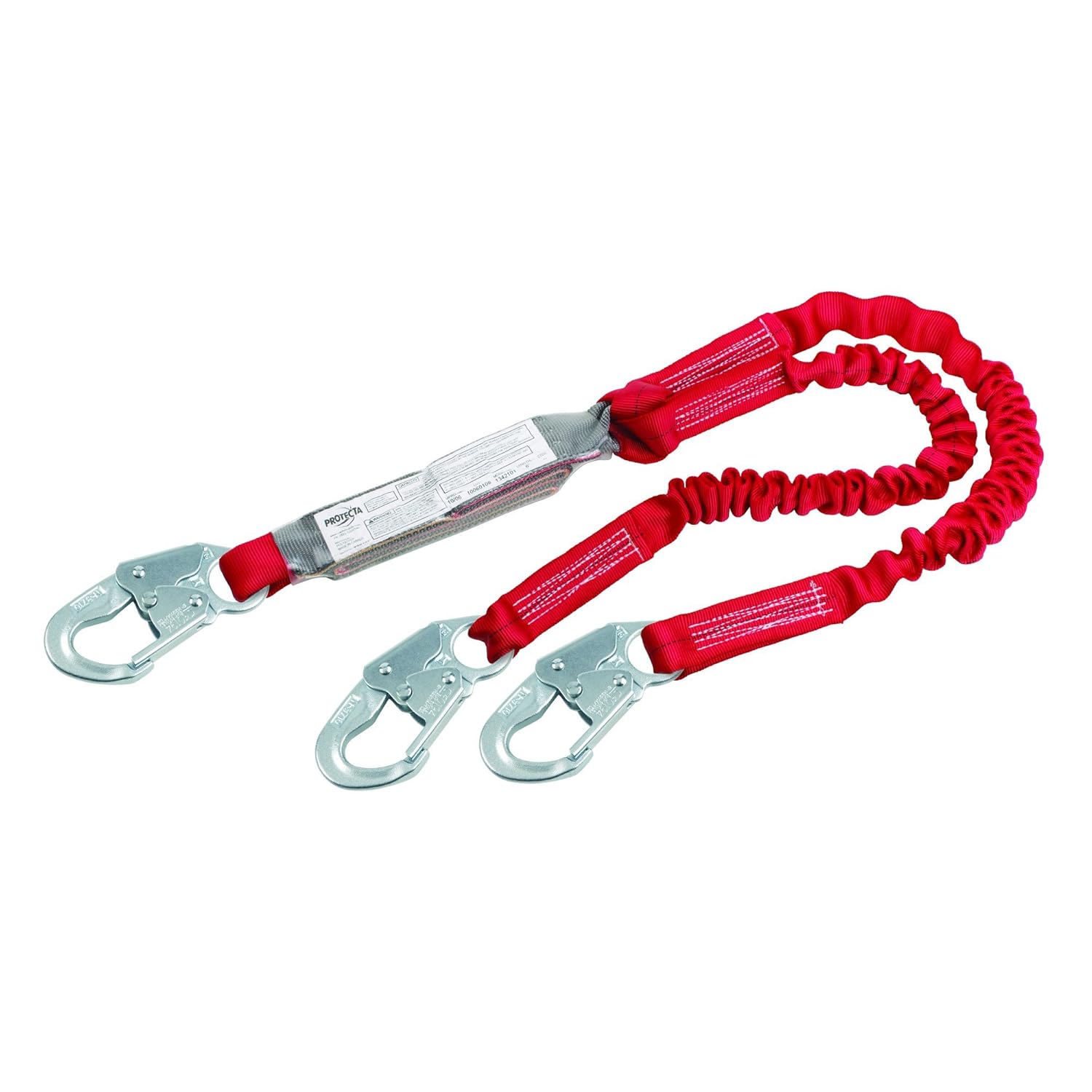 🛒 Crаzу Dеаlѕ 3M Protecta PRO Pack 1342101 6', 100-Percent Elastic Shock Absorbing Lanyard, Snap Hooks At Each End, 310 lb. Capacity, Red/Gray