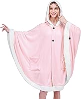 Vista 15 de PAVILIA Manta Vestible para Mujeres Adultas, Manta Poncho Capa de Vellón de Felpa Acogedora con Capucha, Chal Súper Suave, Manta Envolvente Ángel