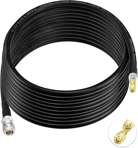Miniatura 6 de Bingfu Lora Antenna ALSR400 - Cable de extensión RF de pérdida ultra baja de 10 pies - N hembra a RP-SMA macho - con adaptador SMA macho compatible