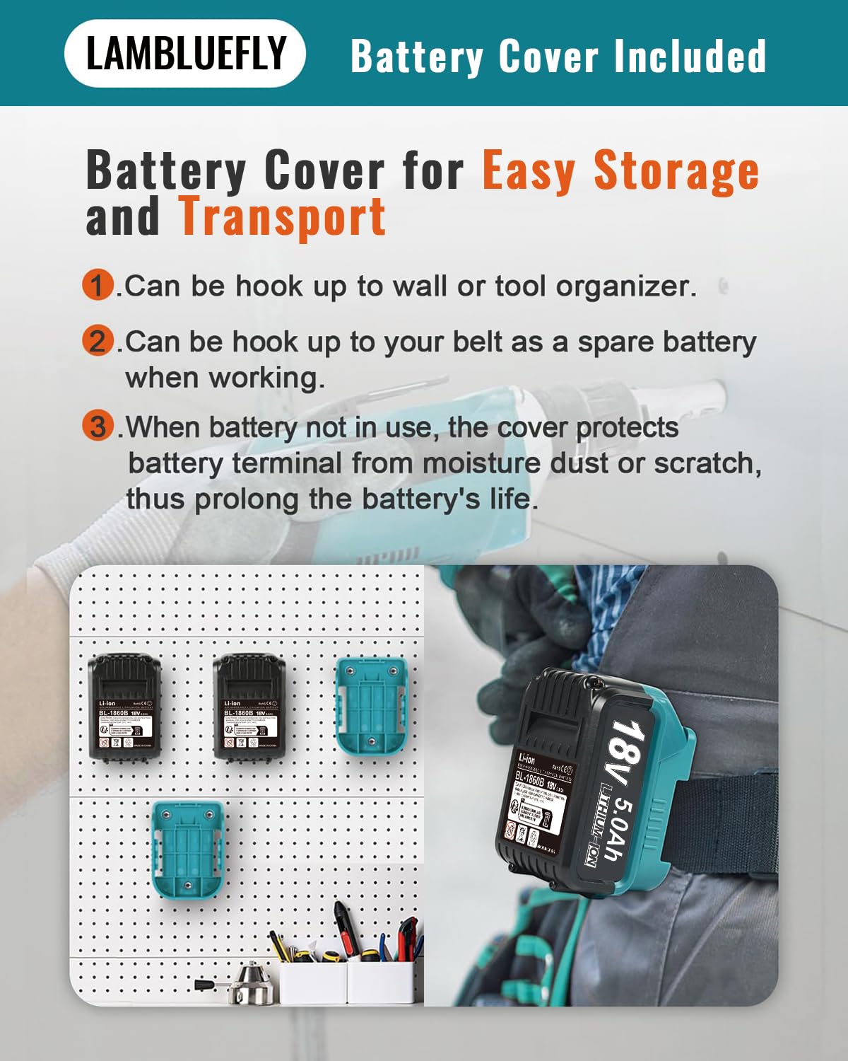 Amsbat 2 Paquetes De 5000 MAh 18 Voltios BL1850B Batería De Repuesto Para Batería Makita 18V