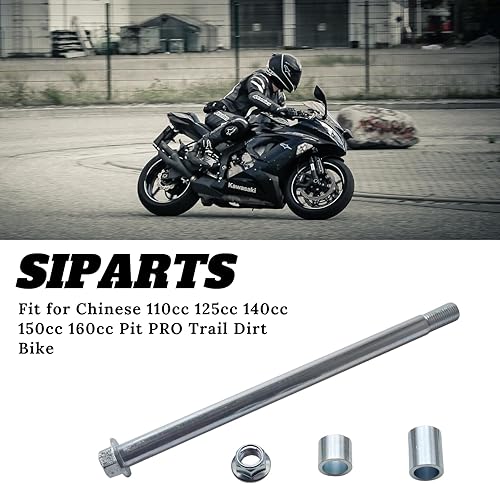 Miniatura 2 de SIPARTS Espaciador de eje de rueda delantera y trasera de 0.591 in, 9.646 in  9.6 pulgadas para motocicleta de 125 cc, 140 cc, 150 cc, 160 cc,