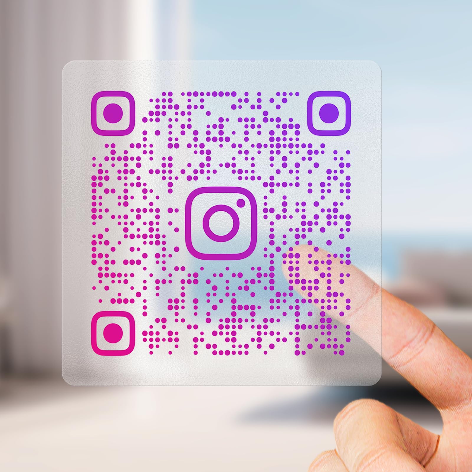 Custom QR Code Stickers Waterproof Vinyl Sticker for Business Logo Personalization Sticker Labels (Transparent)