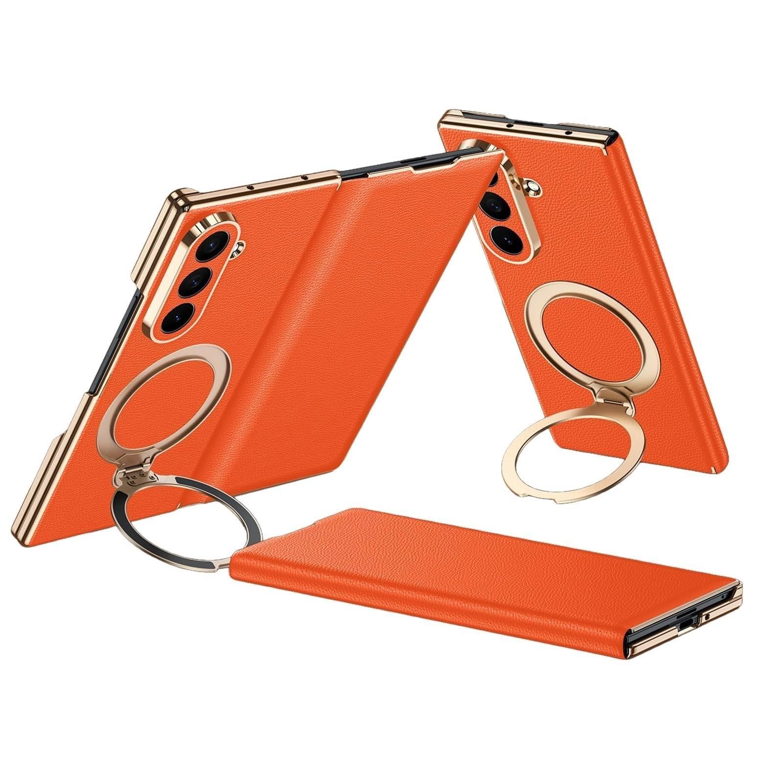 Etui do Samsung Galaxy Z Fold 8 Ultra, prawdziwa skóra galwanizowana