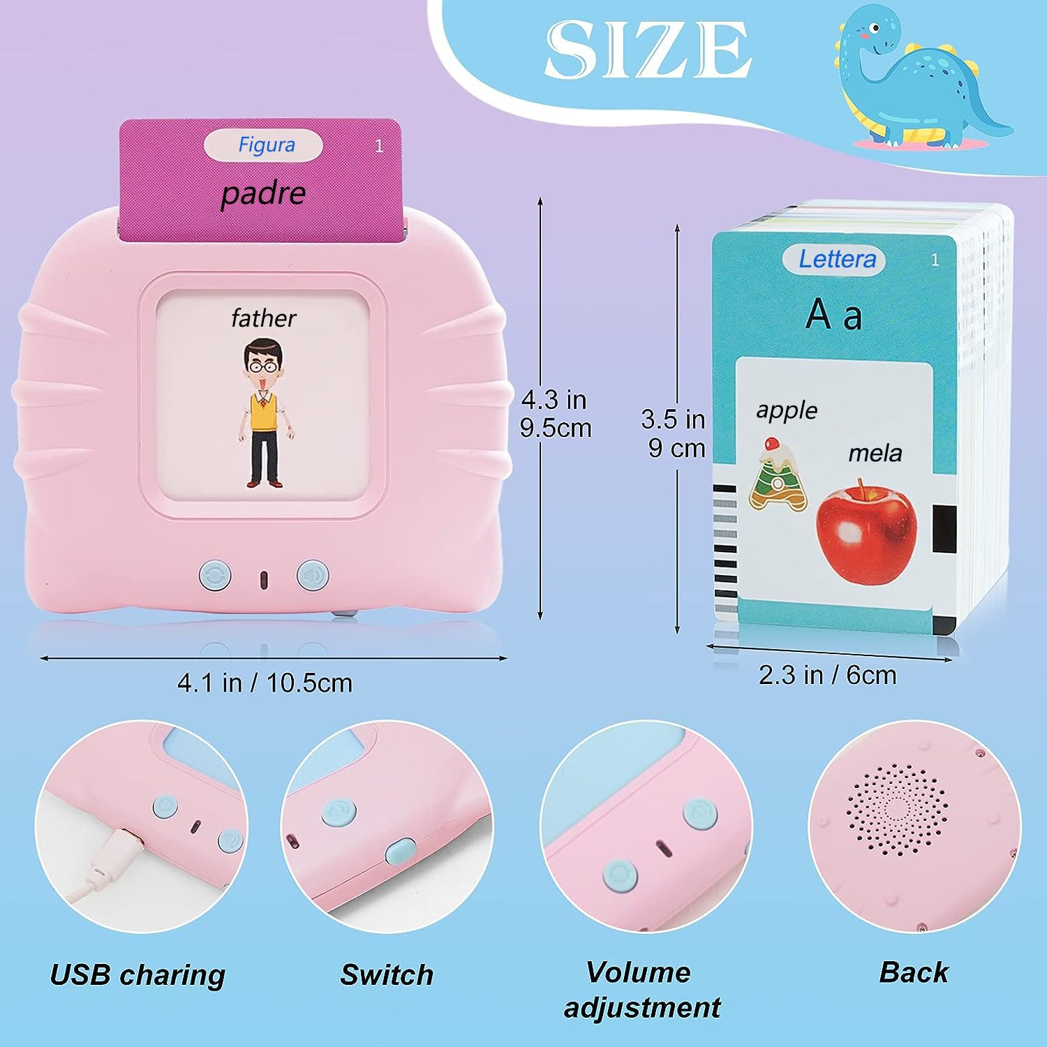 Afufu Gioco Educativo 2 3 4 5 6 Anni Montessori, Schede Flash Cards Parlanti Giocattoli Apprendimento per Bambini, Carta Flash 112 fogli 224 Parole, Giochi Educativi Interattivi Regali di Compleanno