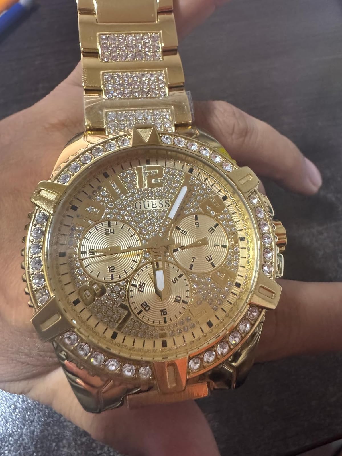 Guess Relógio enfeitado com cristal de 48 mm