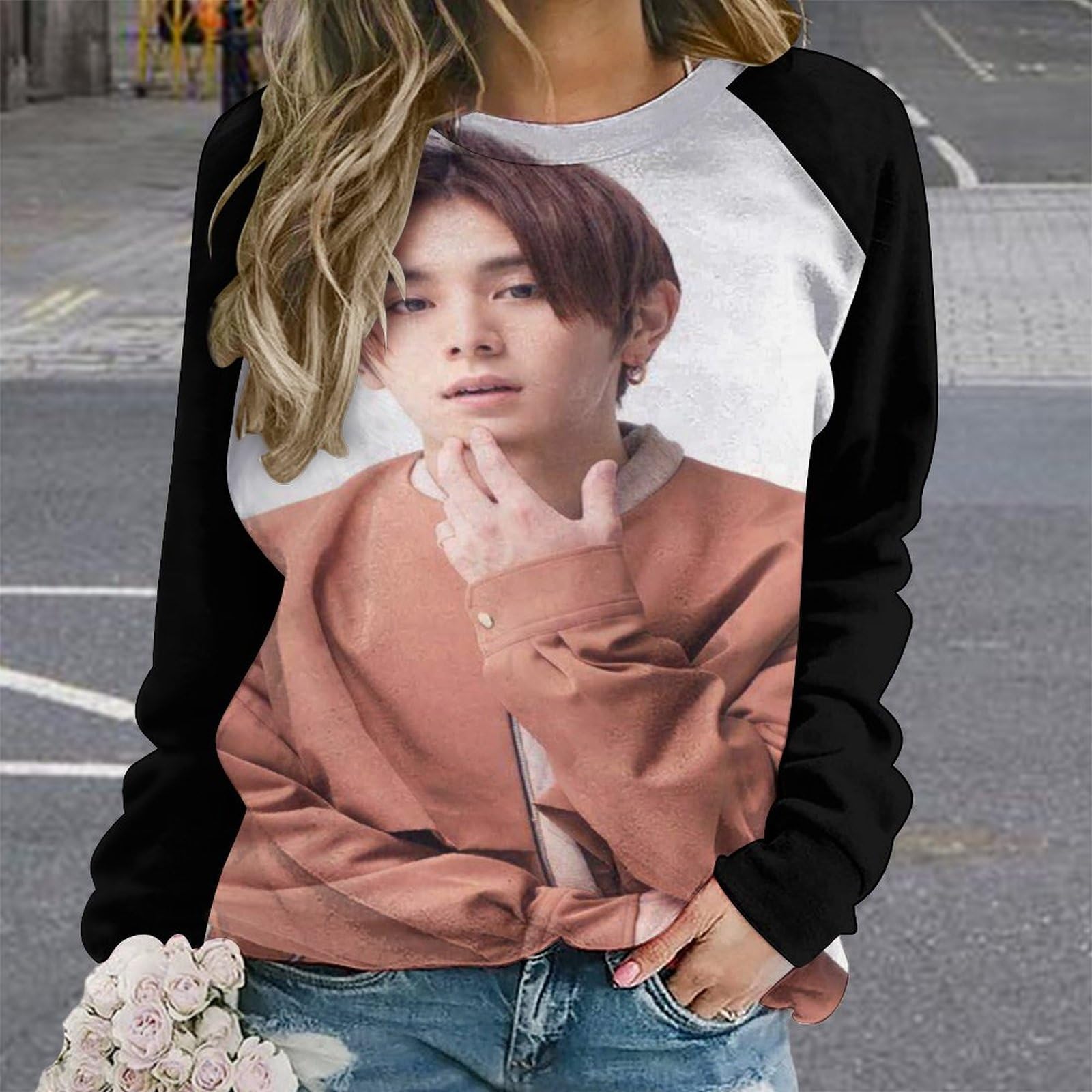 Amazon.co.jp: トレーナー 長袖 裏毛Hey! Say! JUMP 山田涼介プル