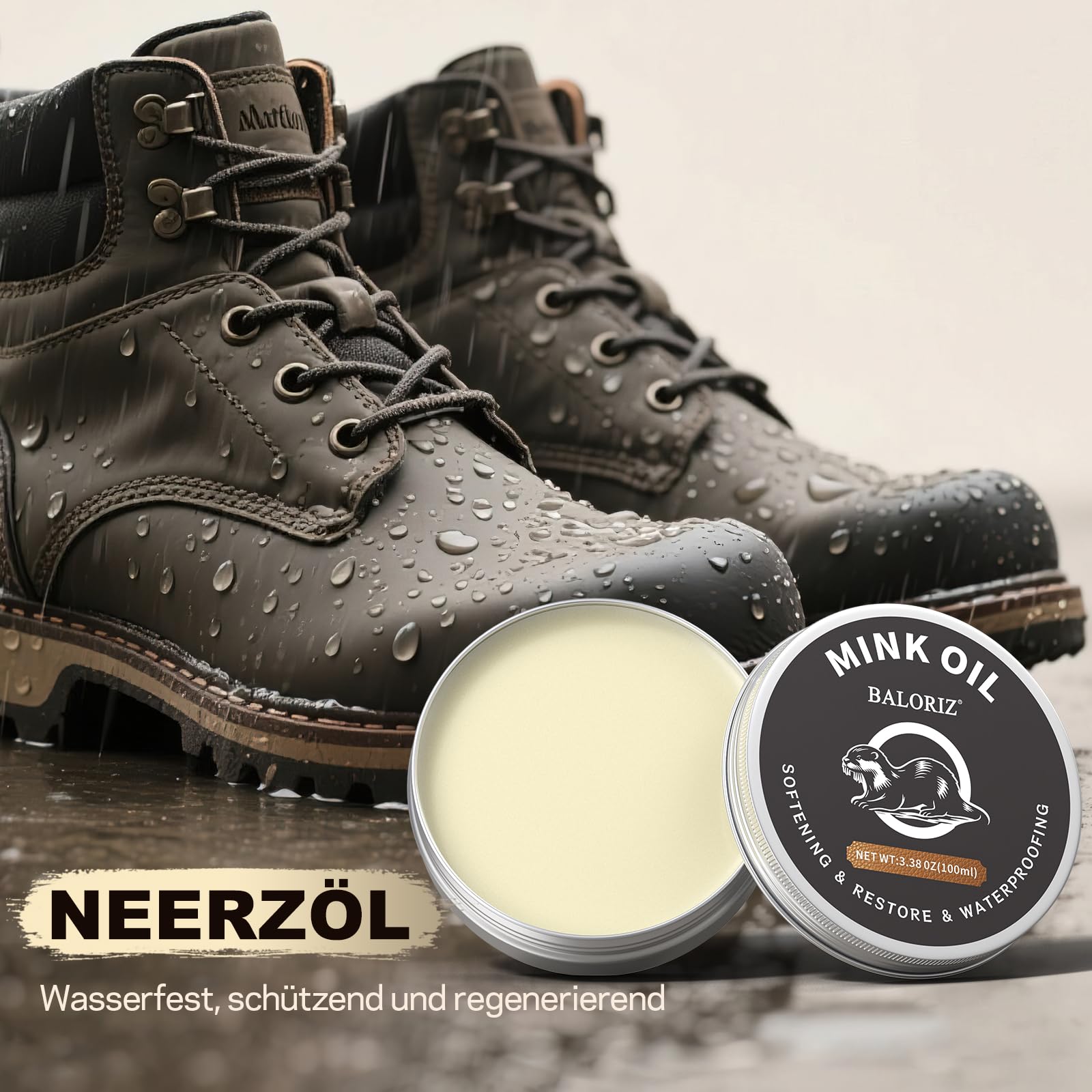 Lederstiefel-Pflegeset – Minköl, Sattelseife für Leder, Applikatoren & Tuch – Lederpflegeset, Stiefel-Lederpflegeset, Lederschuh-Pflegeset für Cowboystiefel, Arbeitssstiefel, Schuhe und Sattelzeug
