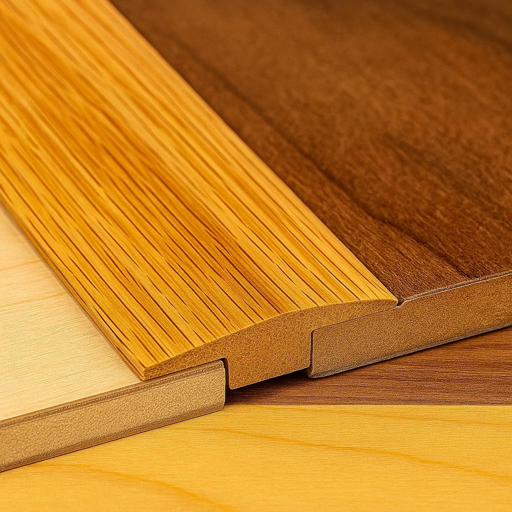 2" Wide Oak T-Molding – 5/8" High Prefinished Threshold Strip with Light Stain and Protective Top Coat | Solid Wood Floor Transition for Equal Height Floors | Made in USA (3 FT Long)