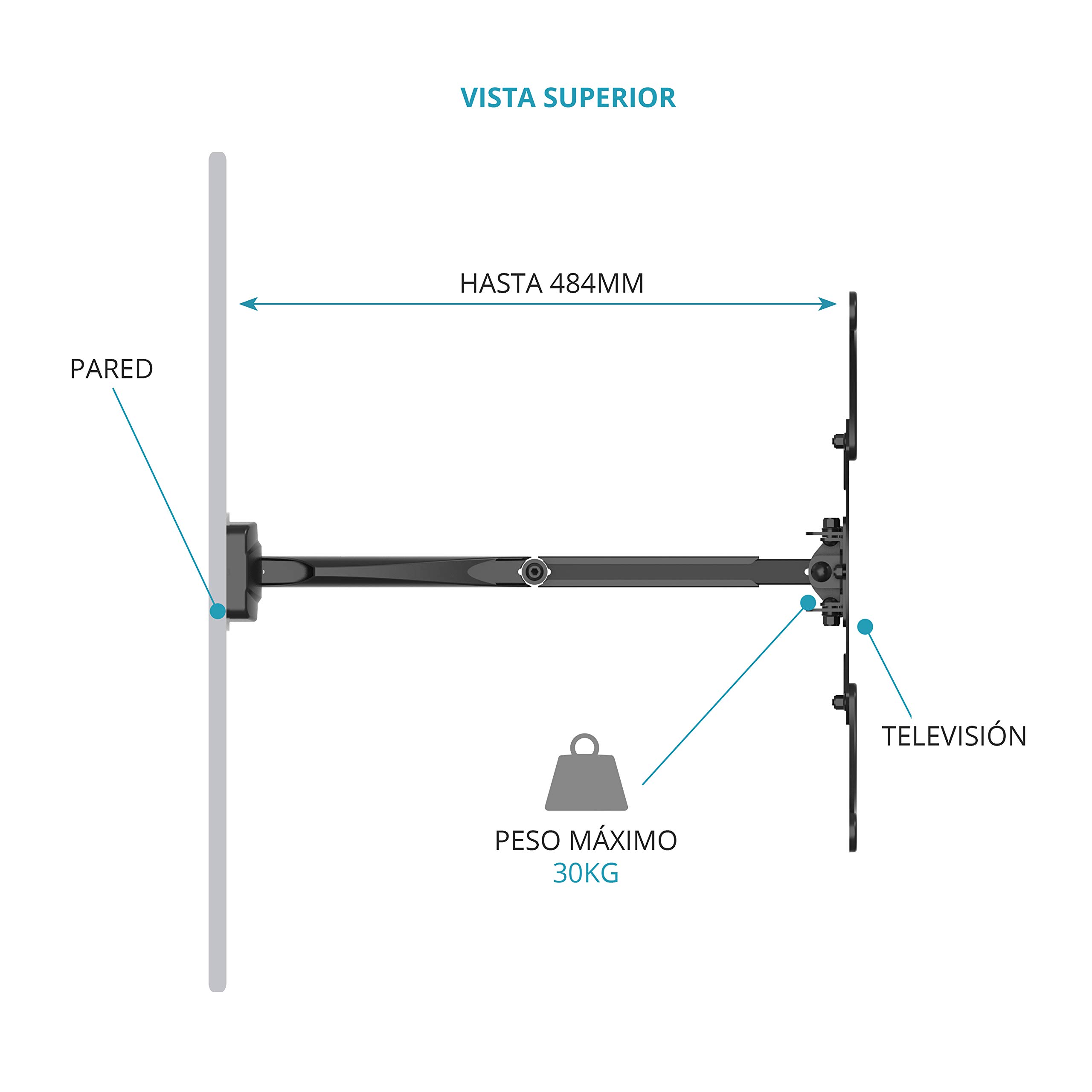 Tm Electron Tmslc141 Wall Tv Bracket 26´´ - 50´´ One Size