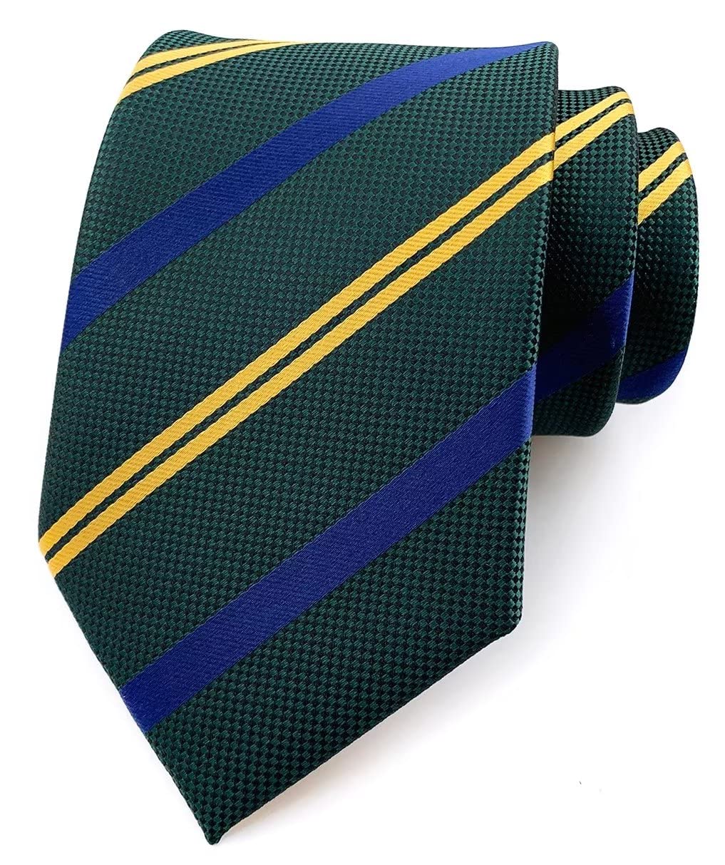 ElfevesMen's Wide Stripe Ties Jacquard Pattern Business Formal College Neckties