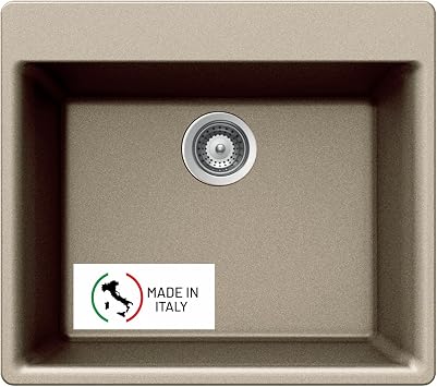 Houzer 24" Granite Composite Drop-in Topmount Single Bowl Kitchen Sink