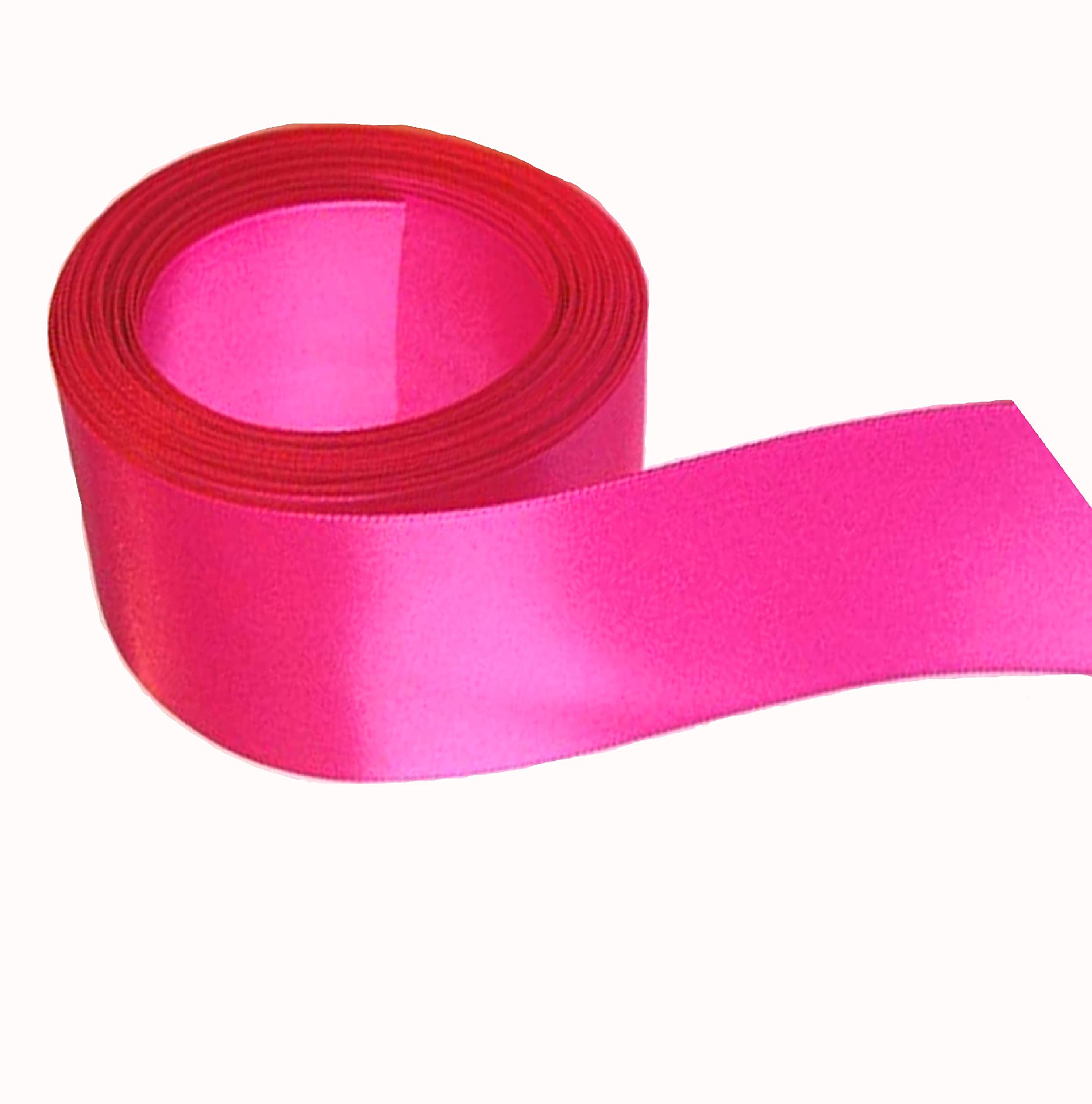 Double Sided Faced Satin Ribbon Size 38mm x 10 Meters (Hot Pink) Perfect for Gifts Wrap Sew Party Decorations Events Dress Wedding Christmas Crafts