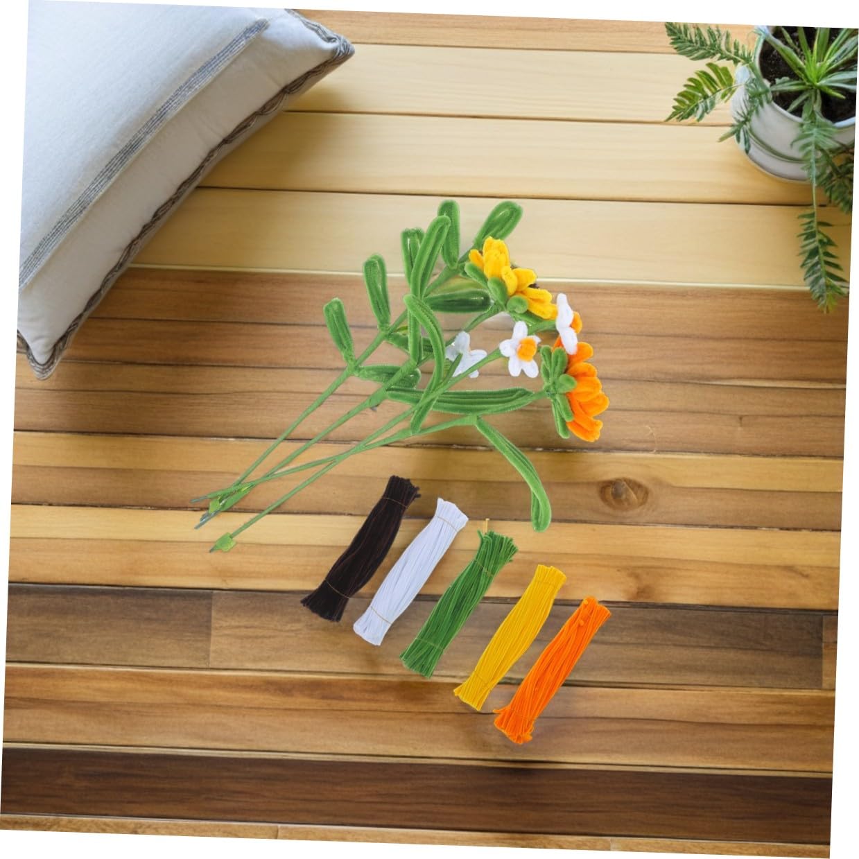 NUOBESTY Scovolini Floreali Girasole Giallo 1 Box, Set Artigianale | Steli di Ciniglia Pieghevoli, per Lezioni Creative e Viaggio, per Ragazzo Ragazza e Adulti