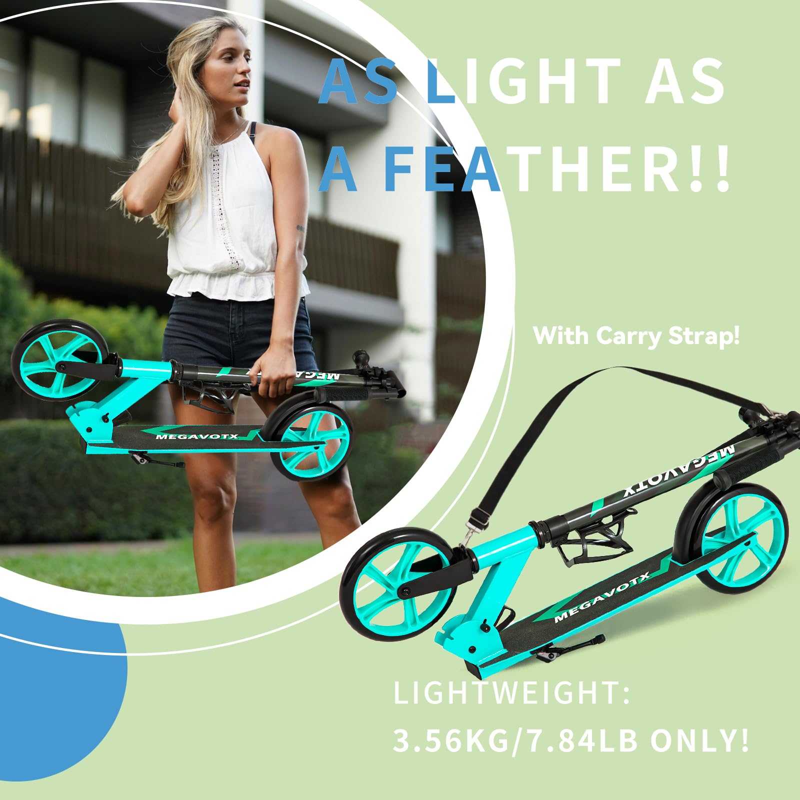 Patinete plegable para niños con ruedas resistentes de 8 pulgadas, scooters para niños, adolescentes, adultos a partir de 8 años, manubrio ajustable, regalo para niños y niñas, capacidad de 2