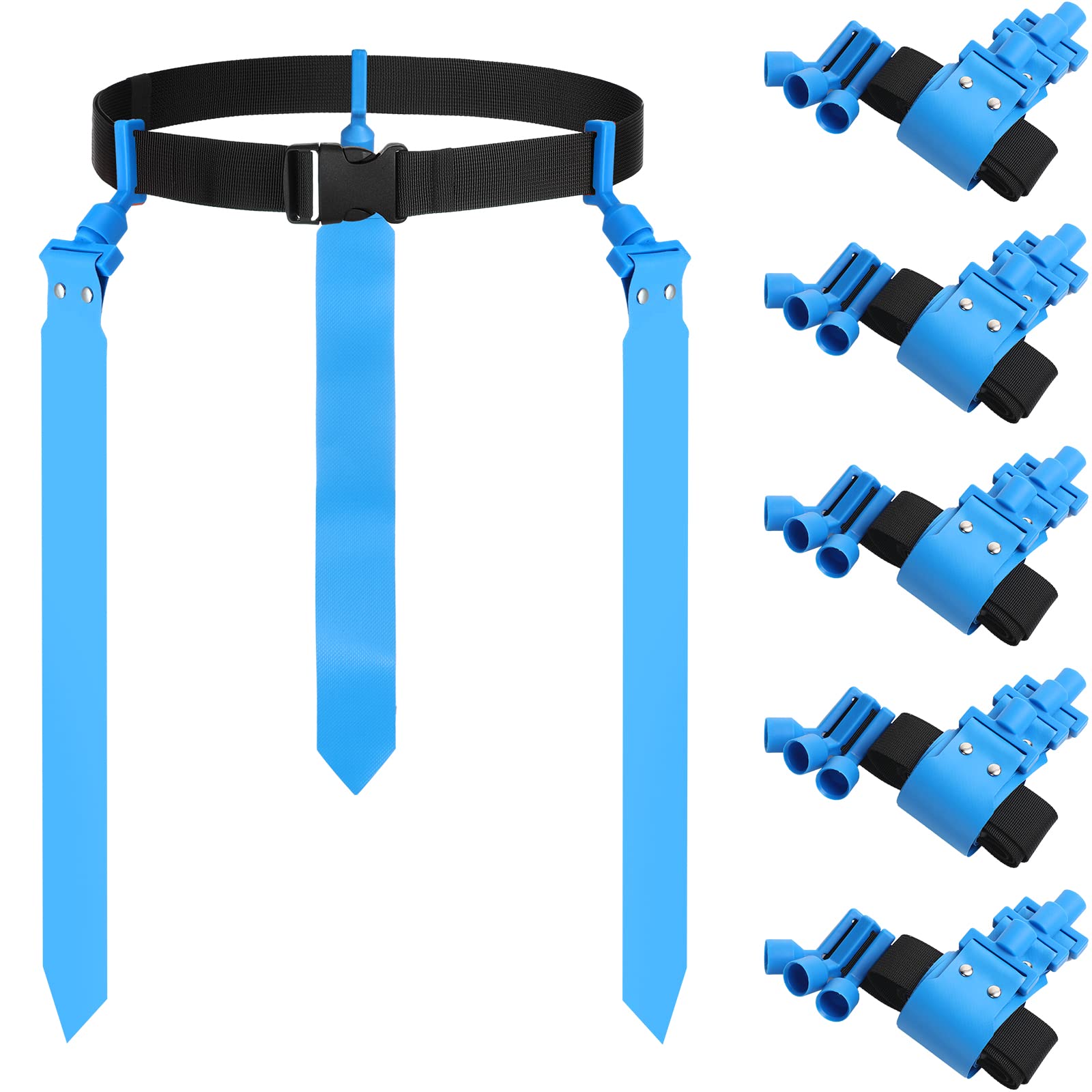 Junkin 6 Players Flag Football Sets Adjustable Football Belts and Flags for Youths Kids Teens Adults Players Sports Team-image-10