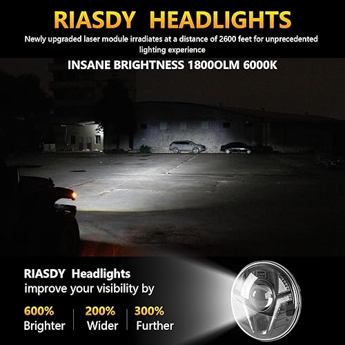 Miniatura 4 de Nueva actualización de 7 pulgadas láser LED faro redondo compatible con Jeep Wrangler JK JKU TJ LJ etc luz de luz de señal de giro DRL luz H6024 DOT