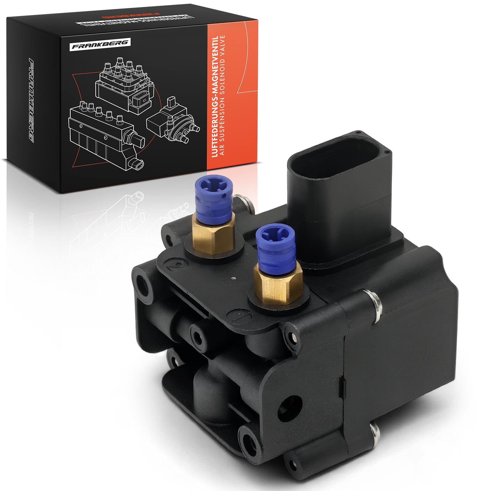 Frankberg Unidad de válvula de suspensión neumática bloque de válvula compatible con X5 2007-2013 X6 2008-2014 Air Suspension Solenoid Valve Replace# 37206789938