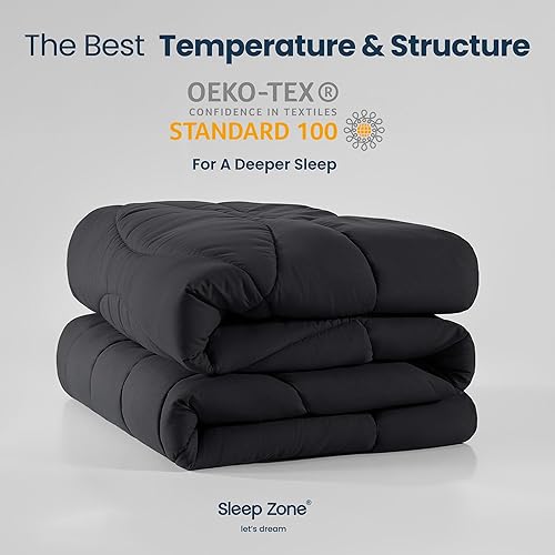 Miniatura 8 de SLEEP ZONE - Juego de edredón reversible y refrescante tamaño King, relleno alternativo suave, transpirable y cálido para todo el año, lado A color