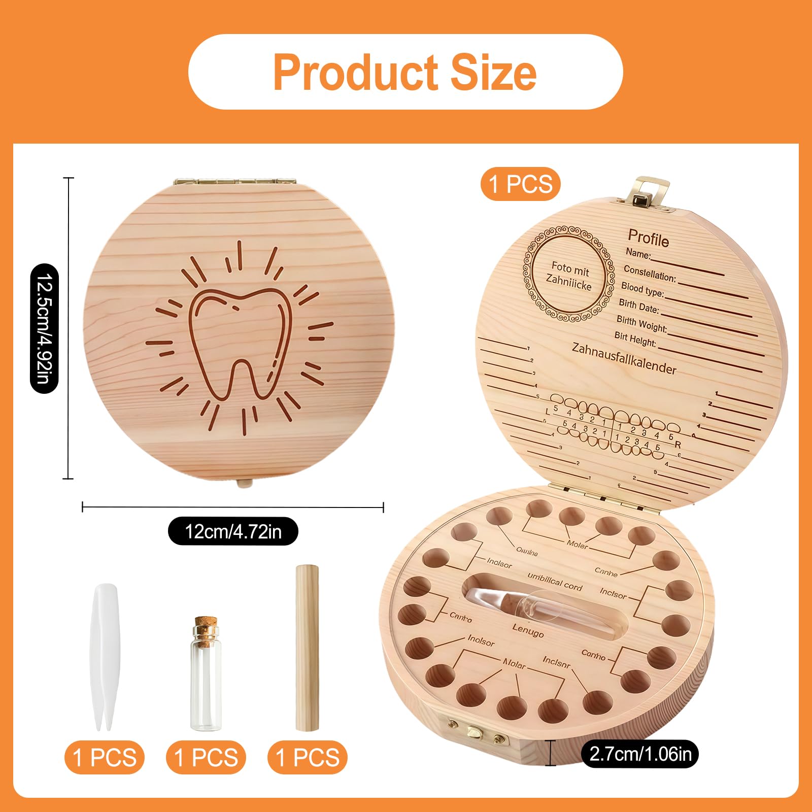 Scatola In Legno Per Conservare I Denti, Per Bambini, Ragazzi E Ragazze (stile 3 - 6