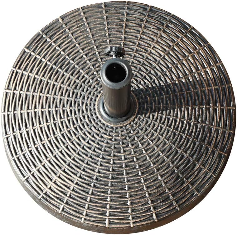COBANA Patio Umbrella Base, Heavy-Duty Stand Resin Weights with Wheels for Outdoor Market Umbrella, 52lbs, Bronze