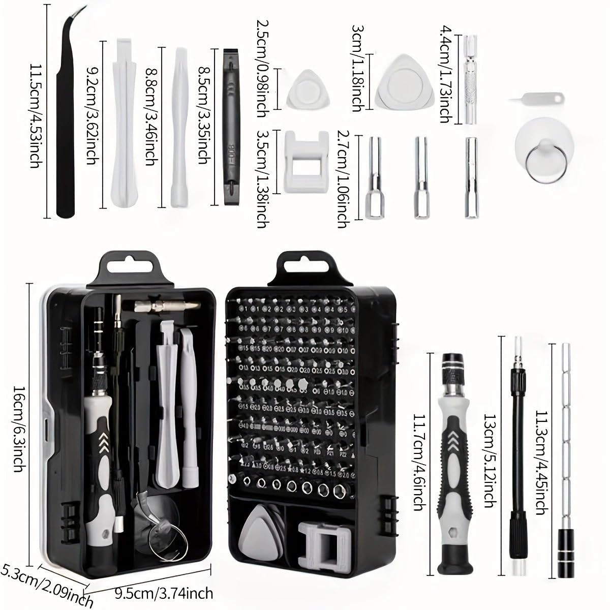 115-teiliges Präzisions-Schraubendreher-Set für Telefon, Computer, Uhr, Konsole, Brille, Elektronik - Professionelles Werkzeug-Set