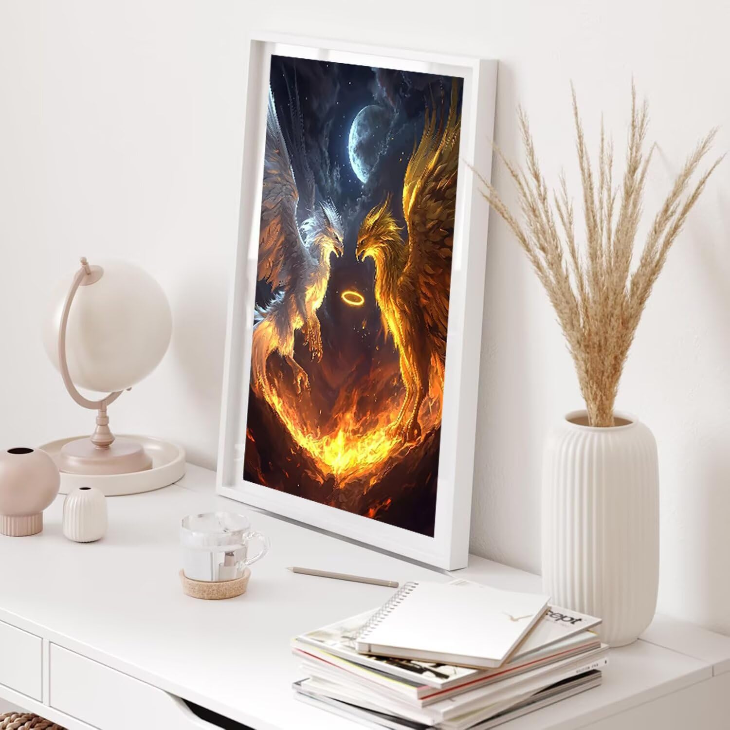 Hyupuanj Phoenix zestaw do malowania diamentami dla dorosłych, 81 x 112 cm
