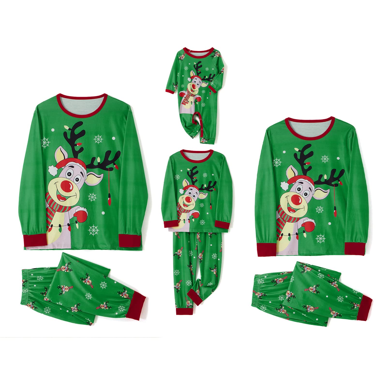 Awoscut Christmas Family Matching Pajama Sets Christmas Sleepwear Holiday PJS Sleepwear