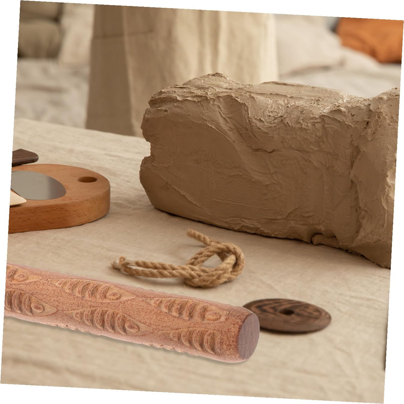 SHINEOFI 3pezzi per Argilla Legno con Texture Unica Strumento Multi-Funzionale per Creazioni Artigianali e Decorazioni su Pasta e Ceramica per Ragazzo Ragazza e Hobby Creativi