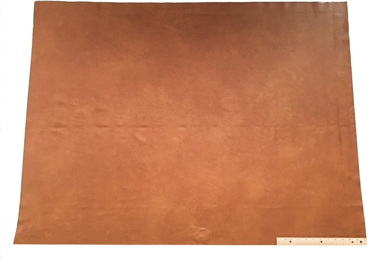Upholstery Leather Piece Cowhide Light Brown Light Weight 36 x 48 inches 12 SF