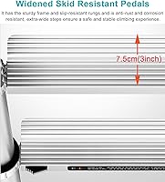 Vista 7 de Telescoping Extension Ladder, Telescoping Ladder Industrial Household Daily Telescopic Ladder with Roof Hooks, 100% Aluminum Portable Extendable