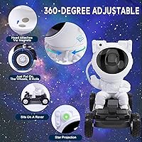 Vista 9 de Proyector de estrellas de astronauta, luz de galaxia, proyector de 360° Space Man Buddy Proyector de cielo LED luz nocturna espacial luz espacial