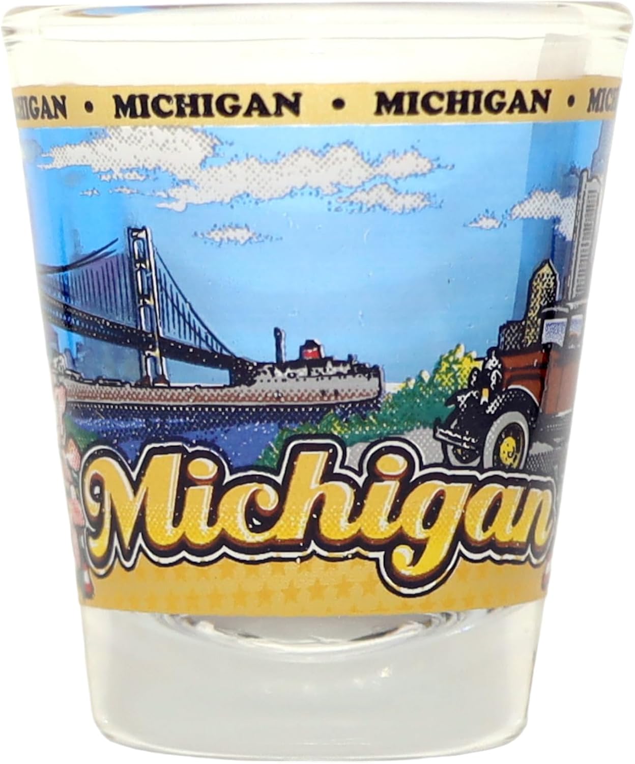 World By Shotglass Michigan United States USA Souvenir Boxed Shot Glass Set (Set of 6)