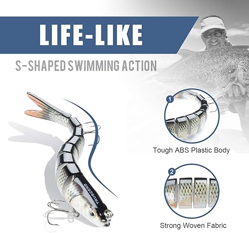 Miniatura 3 de TRUSCEND Easy Catch SwimMax with BKK Hooks, Magic Noisy Wiggling and Vibrating Actions for More Bites, Lifelike Fishing Lures for Bass Trout Walleye