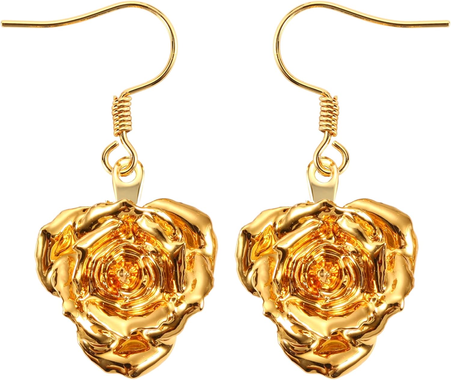 Gold-Plated Rose Earrings for Women,Fashion Rose Earrings Best Gift for Wife Mother on Valentines Day Anniversary Birthday